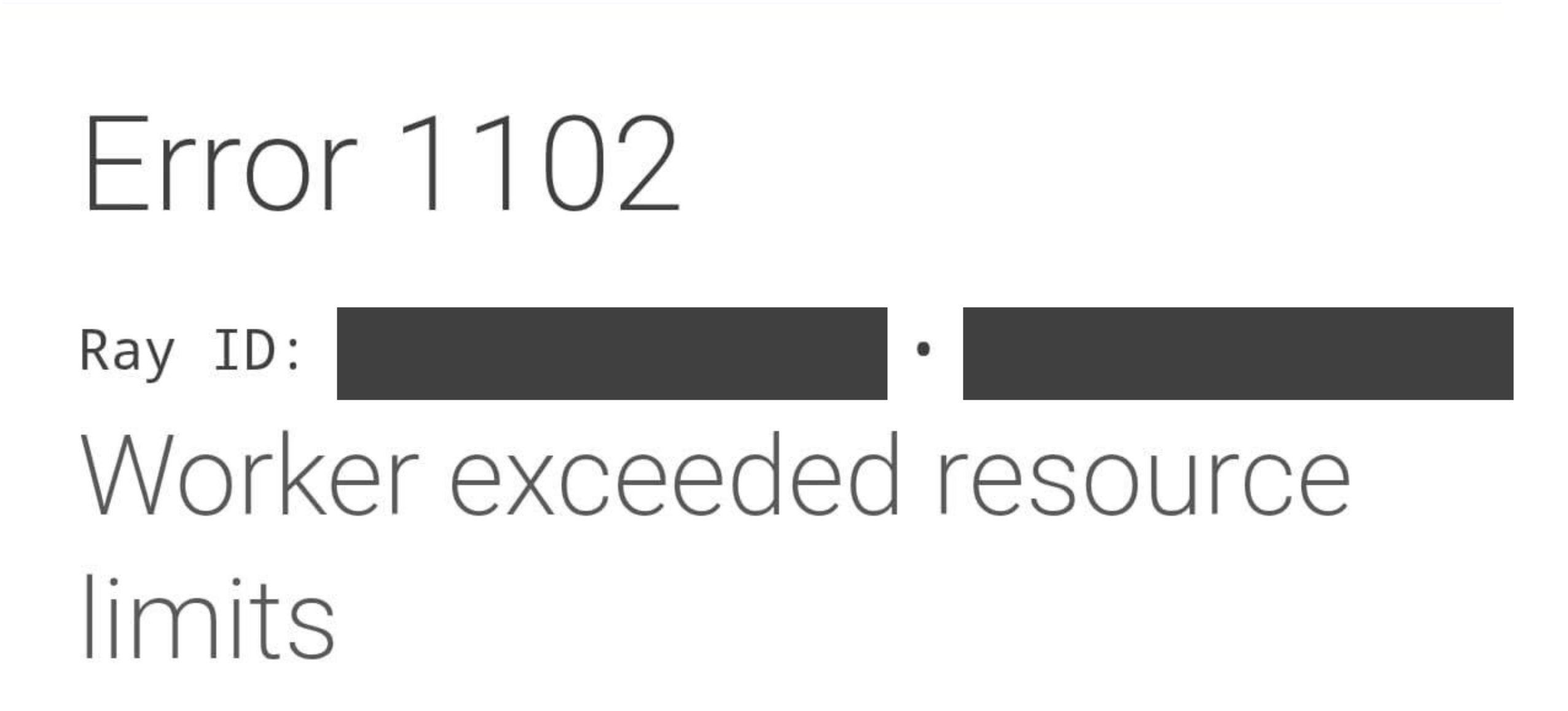 cloudflare worker crash screenshot